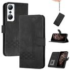 For Infinix Hot 20 4G Cubic Skin Feel Flip Leather Phone Case(Black) - 1