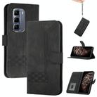 For Infinix Hot 50 Pro 4G Cubic Skin Feel Flip Leather Phone Case(Black) - 1