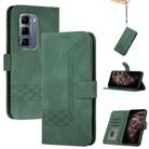 For Infinix Hot 50 Pro 4G Cubic Skin Feel Flip Leather Phone Case(Green) - 1
