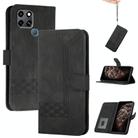 For Infinix Smart 6 / Smart 6 HD Cubic Skin Feel Flip Leather Phone Case(Black) - 1