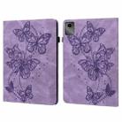 For Lenovo Tab M11 / Xiaoxin Pad 11 2024 Embossed Butterfly Pattern Leather Tablet Case(Purple) - 1