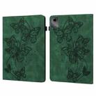 For Lenovo Tab M11 / Xiaoxin Pad 11 2024 Embossed Butterfly Pattern Leather Tablet Case(Green) - 1