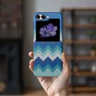 For Samsung Galaxy Z Flip5 Water Sticker PC Folding Phone Case(Sea Blue) - 6