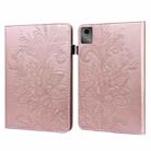 For Lenovo Tab M11 / Xiaoxin Pad 11 2024 Lace Flower Embossing Pattern Leather Tablet Case(Gold) - 1