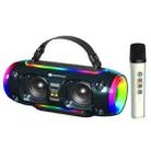 New Rixing NR8806 Portable Outdoor Wireless Bluetooth Speaker RGB Colorful Subwoofer, Style:Single Mic(Blue) - 1