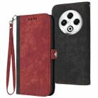 For Tecno Spark 30 4G Side Buckle Double Fold Hand Strap Leather Phone Case(Red) - 1