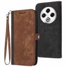 For Tecno Spark 30 4G Side Buckle Double Fold Hand Strap Leather Phone Case(Brown) - 1