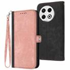 For Tecno Spark 30 Pro 4G Side Buckle Double Fold Hand Strap Leather Phone Case(Pink) - 1