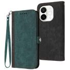 For Tecno Spark 30C 5G / Pop 9 5G Side Buckle Double Fold Hand Strap Leather Phone Case(Dark Green) - 1