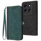 For Infinix Note 30 5G Side Buckle Double Fold Hand Strap Leather Phone Case(Dark Green) - 1