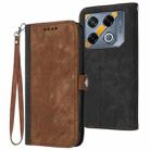 For Infinix GT 20 Pro Side Buckle Double Fold Hand Strap Leather Phone Case(Brown) - 1