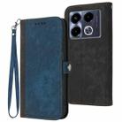 For Infinix Note 40 4G Side Buckle Double Fold Hand Strap Leather Phone Case(Royal Blue) - 1