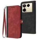 For Infinix Note 40 Pro 4G / 5G Side Buckle Double Fold Hand Strap Leather Phone Case(Red) - 1