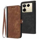 For Infinix Note 40 Pro 4G / 5G Side Buckle Double Fold Hand Strap Leather Phone Case(Brown) - 1
