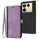 For Infinix Note 40 Pro 4G / 5G Side Buckle Double Fold Hand Strap Leather Phone Case(Purple) - 1