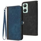 For Infinix Hot 20 5G Side Buckle Double Fold Hand Strap Leather Phone Case(Royal Blue) - 1