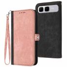 For Infinix Smart 10 Plus 4G Side Buckle Double Fold Hand Strap Leather Phone Case(Pink) - 1