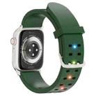 For Apple Watch SE 2023 44mm Luminous Colorful Light Silicone Watch Band(Green) - 1