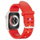 For Apple Watch Series 7 41mm Luminous Colorful Light Silicone Watch Band(Red) - 1