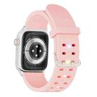 For Apple Watch Series 7 45mm Luminous Colorful Light Silicone Watch Band(Pink) - 1