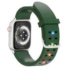 For Apple Watch Series 4 40mm Luminous Colorful Light Silicone Watch Band(Green) - 1
