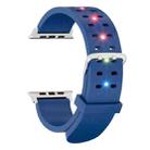 For Apple Watch Series 2 42mm Luminous Colorful Light Silicone Watch Band(Blue) - 3