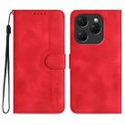 For Tecno Spark 20 Pro Heart Pattern Skin Feel Leather Phone Case(Red) - 1