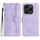 For Tecno Spark 20 Pro Heart Pattern Skin Feel Leather Phone Case(Purple) - 1