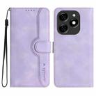 For Tecno Spark 20 Heart Pattern Skin Feel Leather Phone Case(Purple) - 1