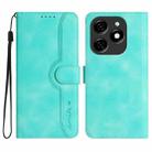 For Tecno Spark 20 Heart Pattern Skin Feel Leather Phone Case(Light Blue) - 1