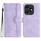 For Tecno Spark Go 2024 Heart Pattern Skin Feel Leather Phone Case(Purple) - 1