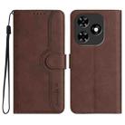 For Tecno Spark Go 2024 Heart Pattern Skin Feel Leather Phone Case(Brown) - 1