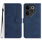 For Tecno Camon 20 Premier Heart Pattern Skin Feel Leather Phone Case(Royal Blue) - 1