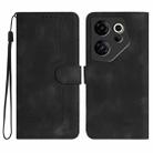 For Tecno Camon 20 Premier Heart Pattern Skin Feel Leather Phone Case(Black) - 1