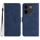 For Tecno Camon 20/20 Pro 4G Heart Pattern Skin Feel Leather Phone Case(Royal Blue) - 1