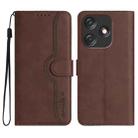 For Tecno Spark 10C Heart Pattern Skin Feel Leather Phone Case(Brown) - 1