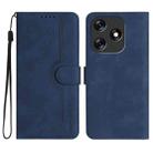 For Tecno Spark 10 4G Heart Pattern Skin Feel Leather Phone Case(Royal Blue) - 1