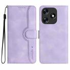 For Tecno Spark 10 4G Heart Pattern Skin Feel Leather Phone Case(Purple) - 1