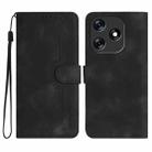 For Tecno Spark 10 4G Heart Pattern Skin Feel Leather Phone Case(Black) - 1