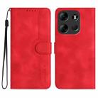 For Tecno Spark Go 2023 Heart Pattern Skin Feel Leather Phone Case(Red) - 1