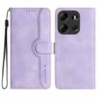 For Tecno Spark Go 2023 Heart Pattern Skin Feel Leather Phone Case(Purple) - 1