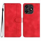 For Tecno Spark 10 Pro Heart Pattern Skin Feel Leather Phone Case(Red) - 1