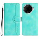 For Tecno Camon 30 Pro Heart Pattern Skin Feel Leather Phone Case(Light Blue) - 1