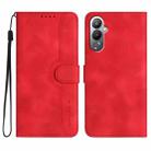 For Tecno Pova 4 Heart Pattern Skin Feel Leather Phone Case(Red) - 1