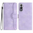 For Tecno Pova 4 Heart Pattern Skin Feel Leather Phone Case(Purple) - 1