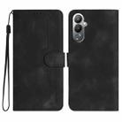 For Tecno Pova 4 Heart Pattern Skin Feel Leather Phone Case(Black) - 1