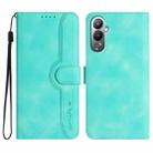 For Tecno Pova 4 Heart Pattern Skin Feel Leather Phone Case(Light Blue) - 1