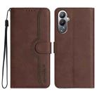 For Tecno Pova 4 Heart Pattern Skin Feel Leather Phone Case(Brown) - 1