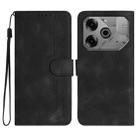 For Tecno Pova 6 Pro Heart Pattern Skin Feel Leather Phone Case(Black) - 1