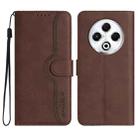 For Tecno Spark 30 4G Heart Pattern Skin Feel Leather Phone Case(Brown) - 1